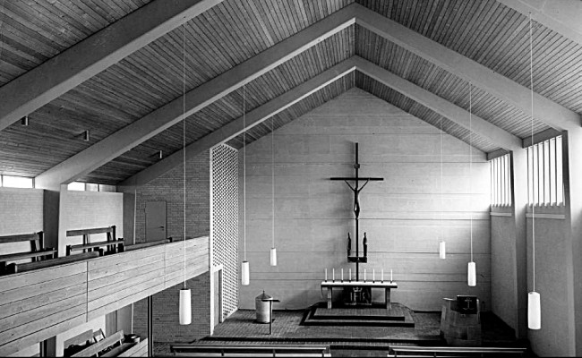 Fertige Christuskirche Innenansicht 1959